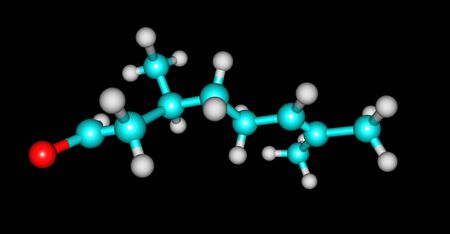 Citronellal is a major isolate in distilled oils from the plants Cymbopogon, lemon-scented gum. 3d illustrationの写真素材
