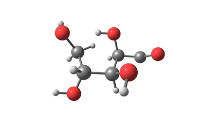 Xylose is a monosaccharide of the aldopentose type consisted of five carbon atoms and an aldehyde functional group. Xylose is a sugar isolated from wood. 3d illustrationの写真素材