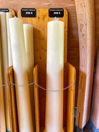 Big Candles in the one of the most famous place of pilgrimage for Catholic Christianの写真素材
