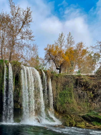 Upper Duden waterfall and nature park in Antalya city, Turkey.の写真素材