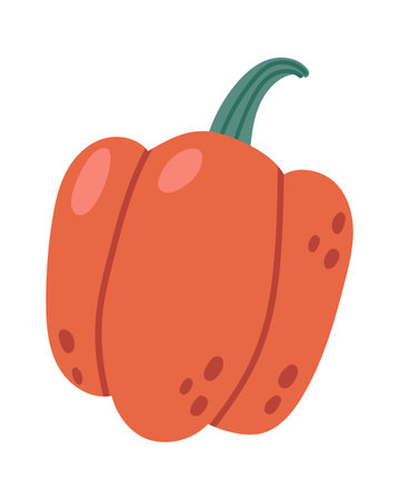 Vibrant orange pumpkin with a lush green stem embodying the spirit of the fall harvest, symbolizing abundance, warmth, and festive celebrations of the seasonのイラスト素材