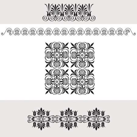 set of national greek seamless ornaments  patterns  のイラスト素材