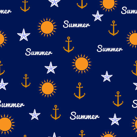 Summer seamless pattern. Vector illustrationのイラスト素材