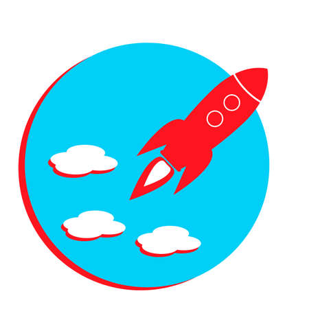 Rocket launch background. Vector illustrationのイラスト素材