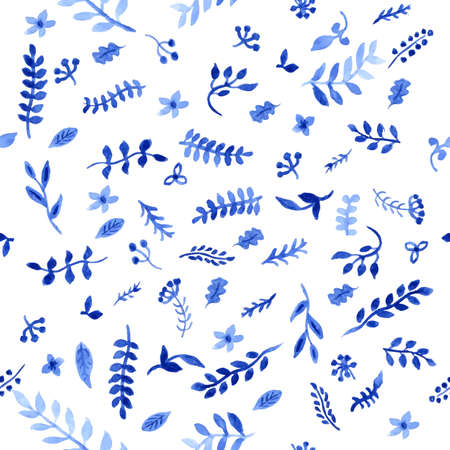 Floral seamless pattern. Watercolor vector background.のイラスト素材