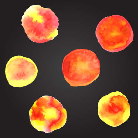 Set of vector watercolor circlesのイラスト素材