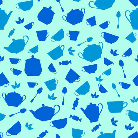 Tea Time seamless pattern. Vector illustrationのイラスト素材
