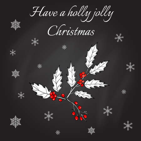 Holly Christmas Background. Vector illustrationのイラスト素材