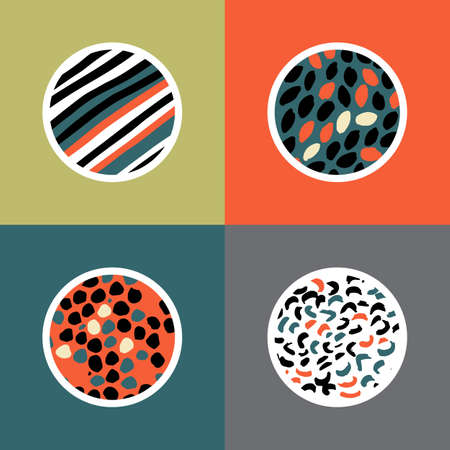 Hand Drawn textures. Abstract vector circles