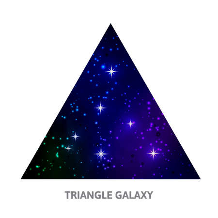 Galaxy triangle background with stars. Vector illustration.のイラスト素材