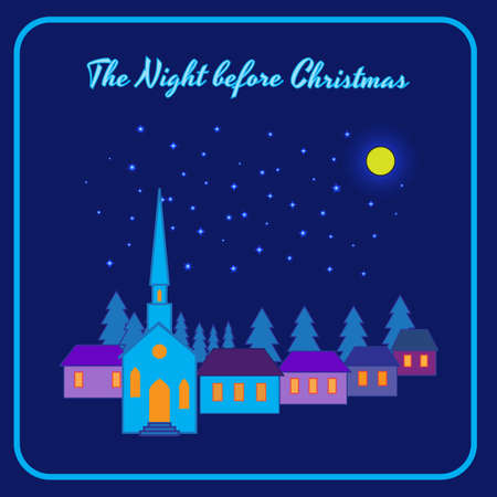 The night before Christmas. Vector illustrationのイラスト素材