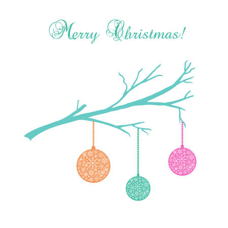 Vintage christmas card with snowflakes. Vector illustrationのイラスト素材