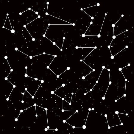 Cosmic background with constellations on the night skyのイラスト素材