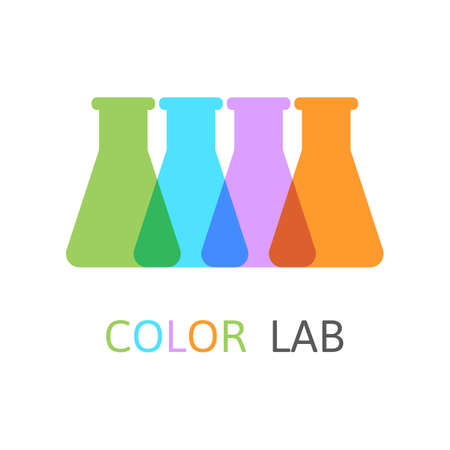 Chemical colored flasks, vector illustrationのイラスト素材