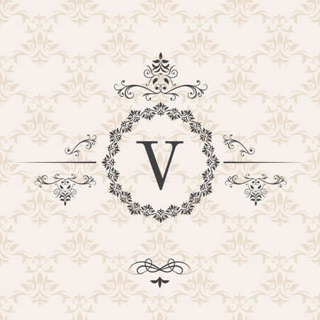 Monogram design elements. Vector emblems for logos and ornamental design.のイラスト素材