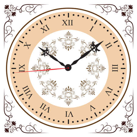 Elegant roman numeral clock. Vector Illustration.のイラスト素材