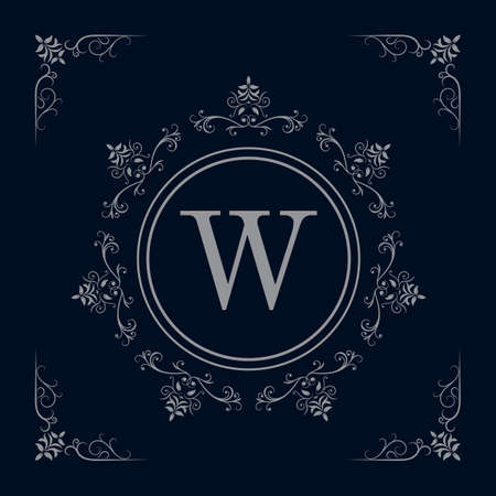 Luxury Logo template flourishes calligraphic elegant ornament lines. Business sign, identity for Restaurant, Boutique, Cafe, Hotel, Fashion. Vector illustrationのイラスト素材