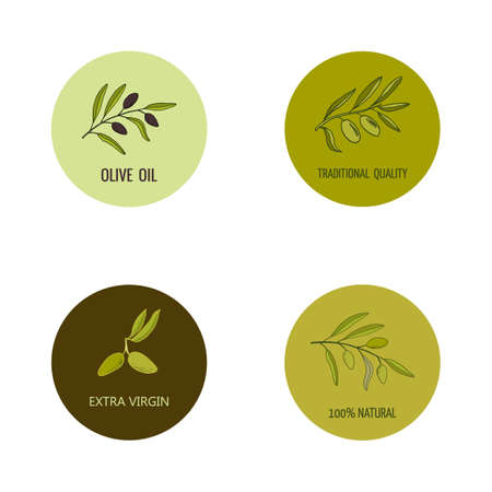 Olive oil labels. Vector illustrationのイラスト素材