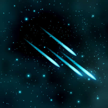 Comet in the starry sky.のイラスト素材