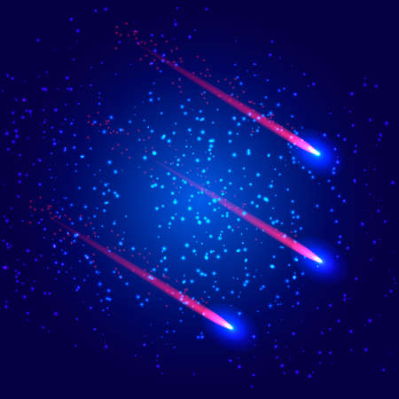 Comet in the starry sky. Vector illustrationのイラスト素材