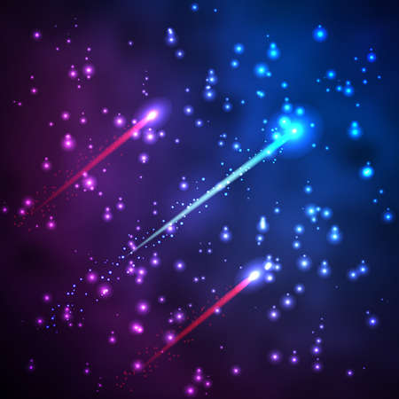 Comet in the starry sky. Vector illustration
