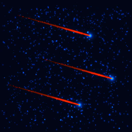 Comet in the starry sky. Vector illustrationのイラスト素材