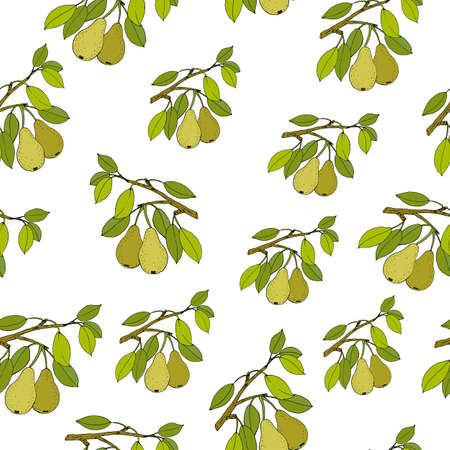 Seamless pattern with pears. Vector illustrationのイラスト素材