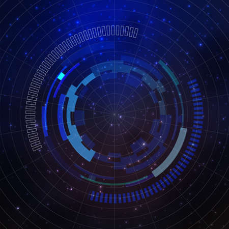 Sci-fi futuristic user interface, abstract technology background. Vector illustration.のイラスト素材