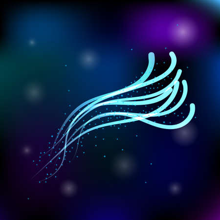 Blurred magic lighting curved linesのイラスト素材