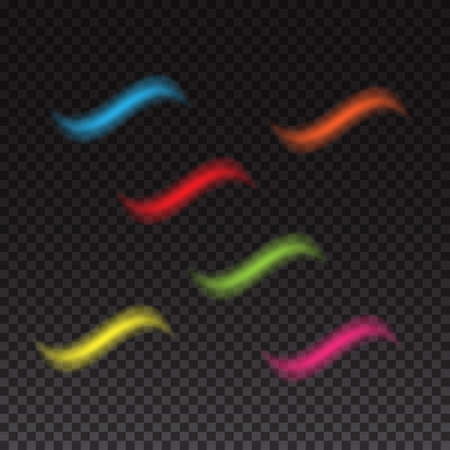 Abstract glowing shapes on transparent background. Vector illustrationのイラスト素材