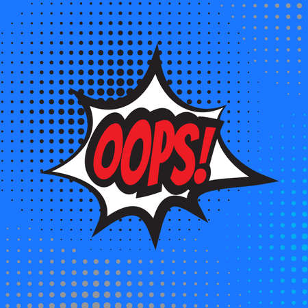 Oops. Comic pop art book explosion. Vector illustrationのイラスト素材