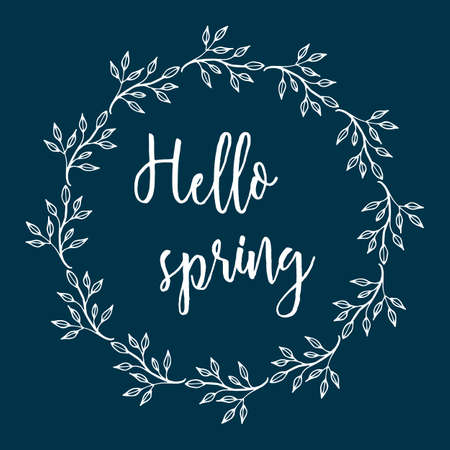 Spring greeting card with wreathのイラスト素材