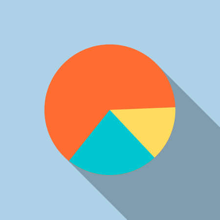 Diagram pie chart icon in flat styleのイラスト素材