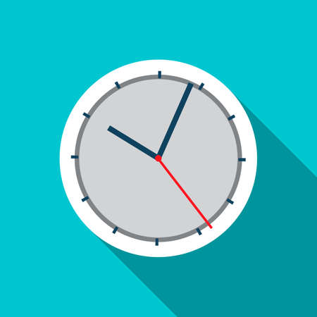 Wall clock icon in flat styleのイラスト素材