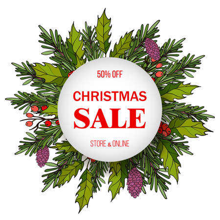 Christmas sale poster, special offer, discountのイラスト素材