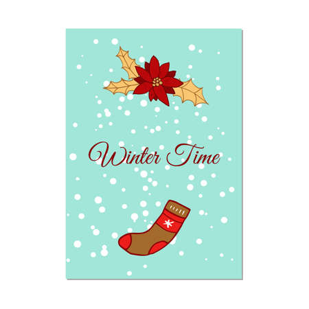 Merry Christmas and Happy New Year greeting card, banner, vector illustrationのイラスト素材