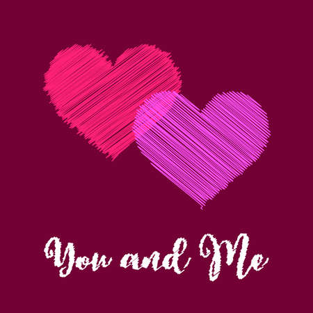 Happy valentines day card with hearts. Vector Illustrationのイラスト素材