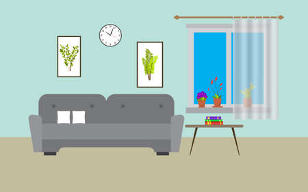 Living room with sofaの写真素材