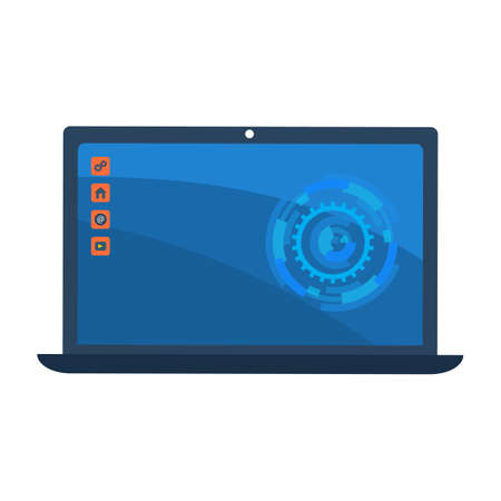 Desktop computer screen with colorful icons. Vector illustrationのイラスト素材