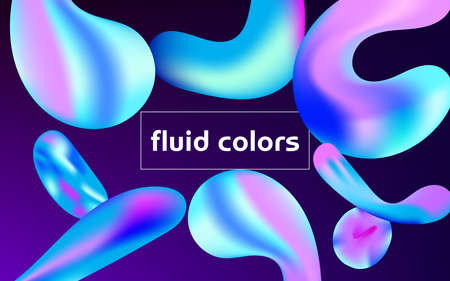 Colorful card with abstract liquid shapes. Vector illustration .のイラスト素材