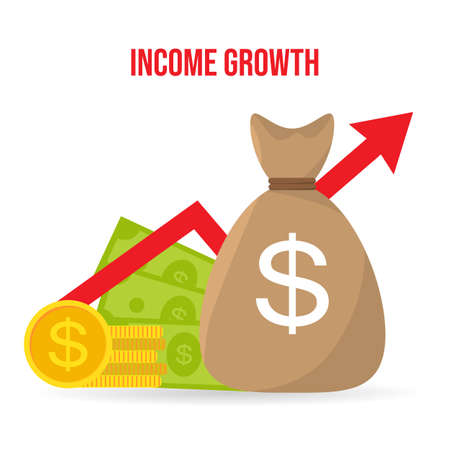 Income growth, return on investment flat style icon, vector illustrationのイラスト素材
