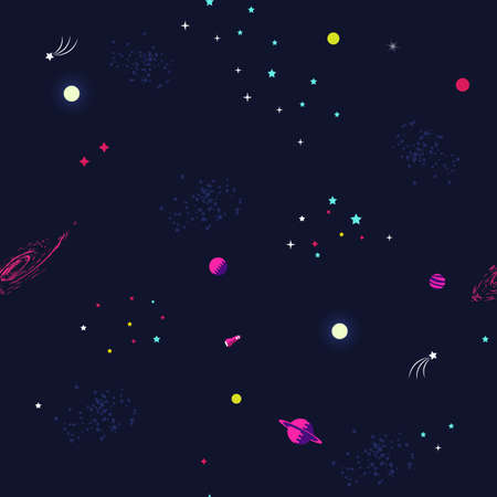 Space background with planets and starsのイラスト素材
