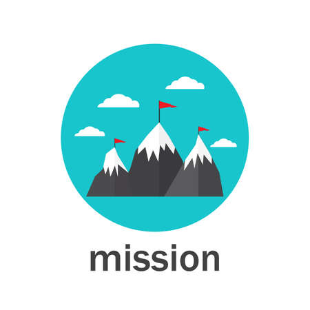 Business mission icon flat style. Vector illustrationのイラスト素材