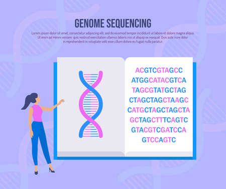 Genetic engineering and genome sequencing conceptのイラスト素材