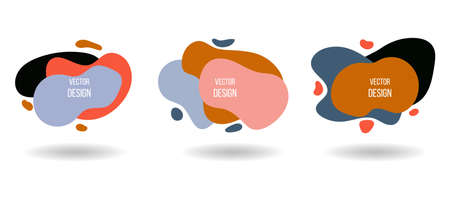 Set of liquid color geometric shapesのイラスト素材