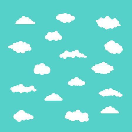 White clouds set on blue background