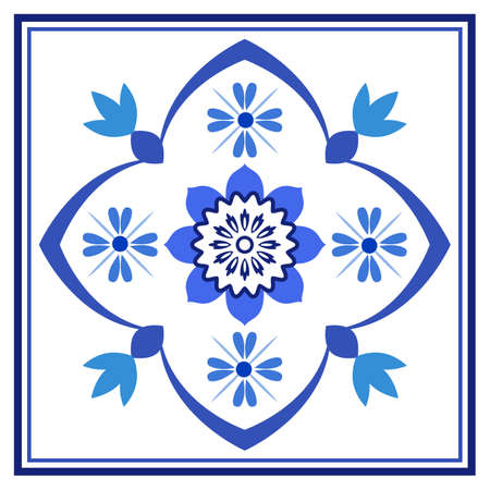 Azulejos portuguese traditional ornamental tileのイラスト素材