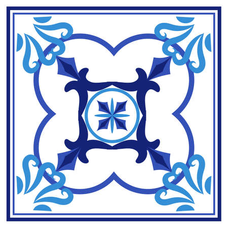Azulejos portuguese traditional ornamental tile