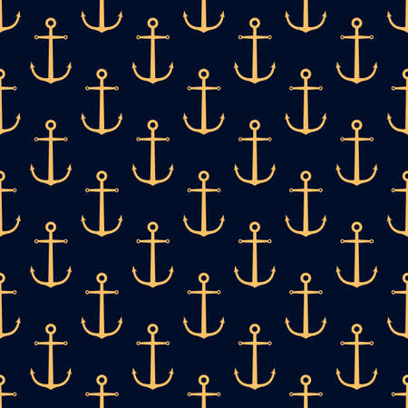 Seamless pattern with golden anchorsのイラスト素材