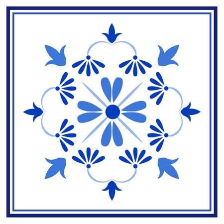 Azulejos portuguese traditional ornamental tileのイラスト素材